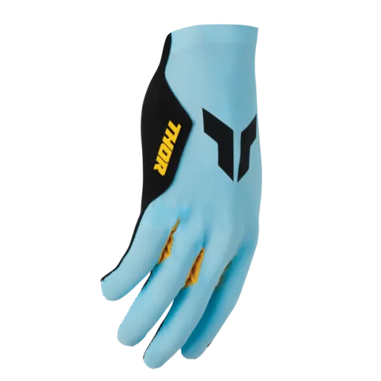 Мотокрос ръкавици THOR SPORTMODE ICONIC BLUE/YELLOW с длан от Clarino® и гъвкава задна част