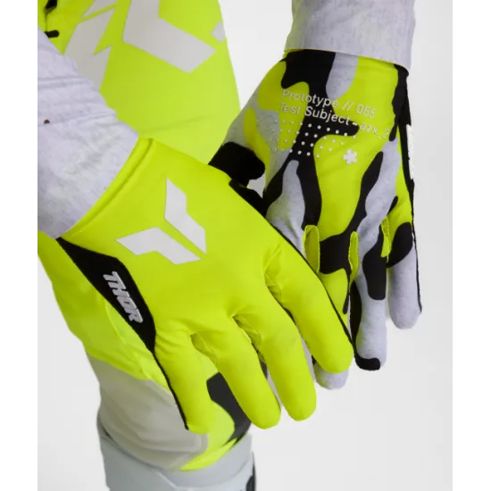 Мотокрос ръкавици THOR SPORTMODE RIOT ACID с длан от Clarino® и гъвкава задна част