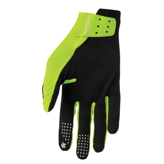 Мотокрос ръкавици THOR SPORTMODE RIOT ACID с длан от Clarino® и гъвкава задна част