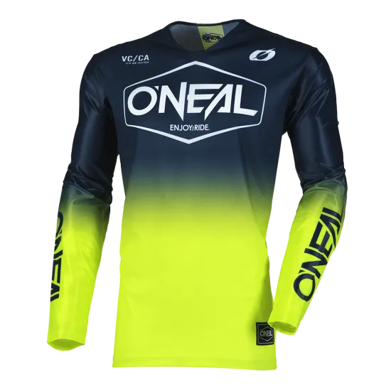 Мотокрос блуза O'NEAL MAYHEM HEXX BLUE/NEON YELLOW V.25 с влагоустойчива материя и плътно прилепване