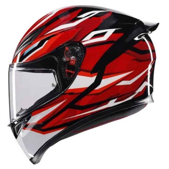 Каска AGV K1 S LION BLACK/RED/WHITE с термопластична черупка и визьор Ultravision