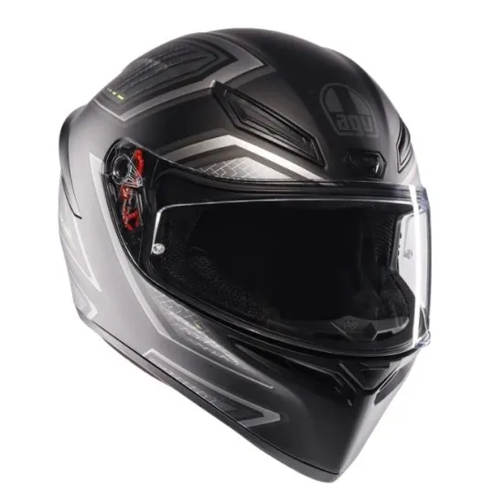 Каска AGV K1 S SLING MATT BLACK/GREY с термопластична черупка и визьор Ultravision