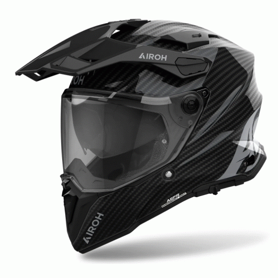 Каска AIROH COMMANDER 2 CARBON GLOSS с композитен карбонов материал и UV визьор