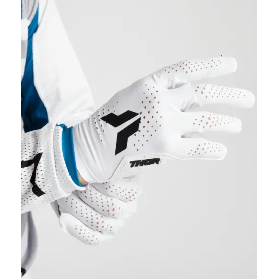 Мотокрос ръкавици THOR SPORTMODE VENTED WHITE с дишащ дизайн и длан от Clarino