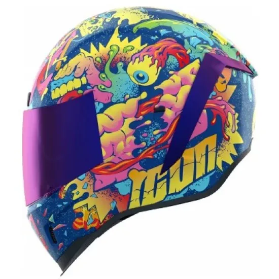Каска ICON Airform Scatterbrain MIPS® Purple/Multi с MIPS защита и тъмен визьор