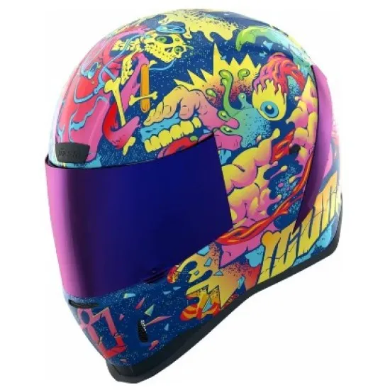 Каска ICON Airform Scatterbrain MIPS® Purple/Multi с MIPS защита и тъмен визьор