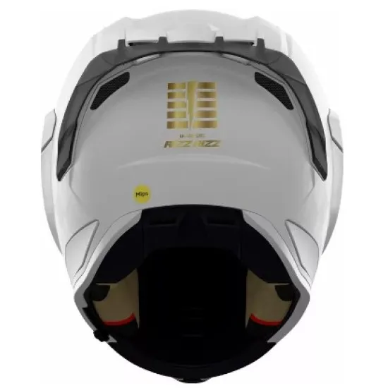 ICON Ultraflite RIZZ RIZZ MIPS® WHITE – бяла мото каска с MIPS защита и слънчев визьор