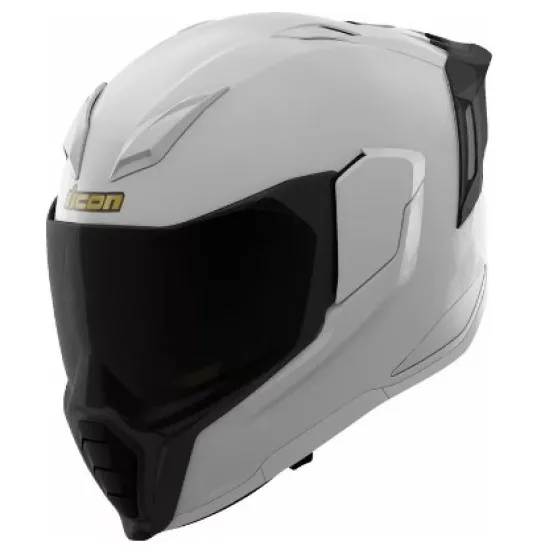ICON Ultraflite RIZZ RIZZ MIPS® WHITE – бяла мото каска с MIPS защита и слънчев визьор