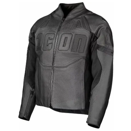 ICON Contra3™ RIZZ RIZZ STEALTH кожено мото яке – черно, с D3O защита