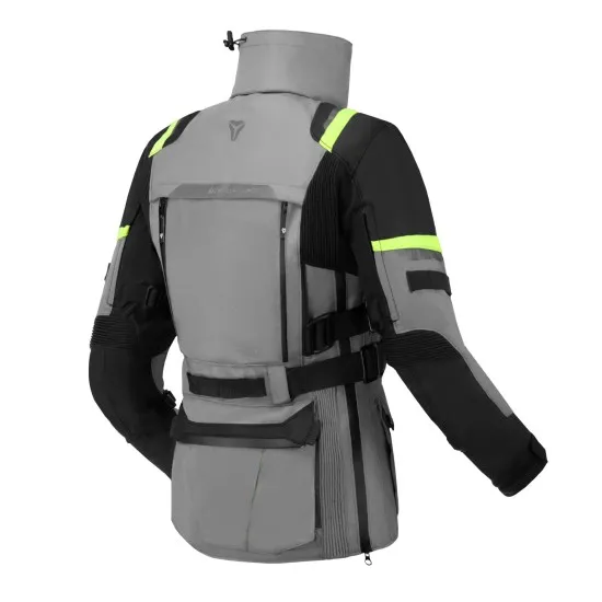 Дамско текстилно яке SECA ARRAKIS III Titanium/Neon Yellow – защита, комфорт и адаптивност