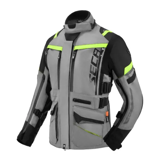 Дамско текстилно яке SECA ARRAKIS III Titanium/Neon Yellow – защита, комфорт и адаптивност