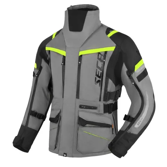 Текстилно мото яке SECA ARRAKIS III TITANIUM/NEON YELLOW – водоустойчиво и защитно