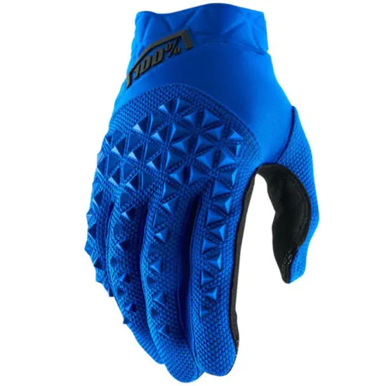 Мотокрос ръкавици 100% Airmatic Blue/Black – леки и вентилирани ръкавици с двойна длан и Touchscreen съвместимост