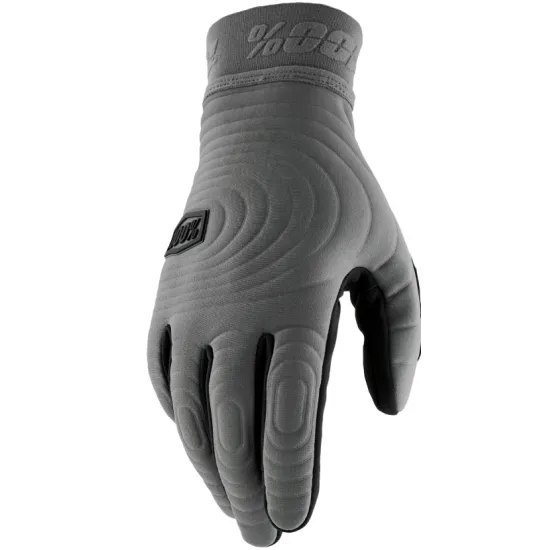 Мотокрос ръкавици 100% Brisker Xtreme Charcoal – зимни ръкавици с Soft Shell изолация и AXE длан