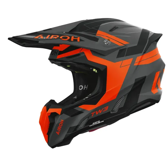 Мотокрос каска Airoh Twist 3 Dynasty Orange Matt – каска с ASN система и ECE 22-06 сертификат