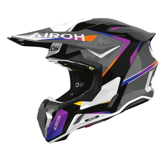 Мотокрос каска Airoh Twist 3 Hustle Gloss – лека каска от Thermoplastic HRT с ASN и AEFR системи
