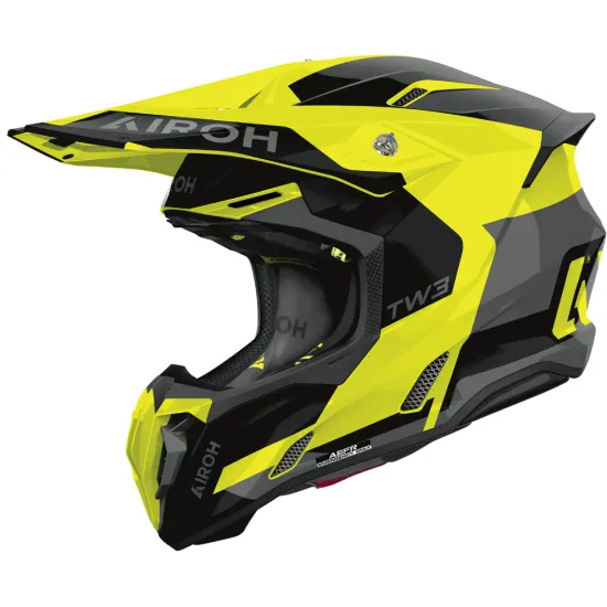 Мотокрос каска Airoh Twist 3 Fancy Yellow Gloss – каска с ASN система и ECE 22-06 сертификат