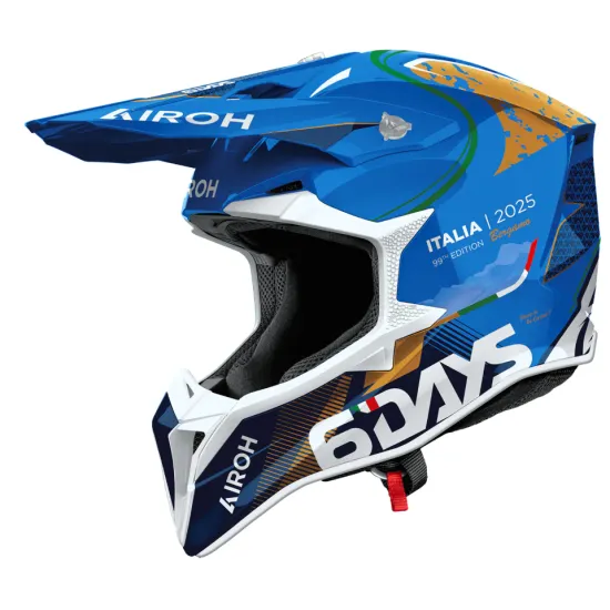Мотокрос каска AIROH WRAAAP 6 DAYS ITALY 2025 с HRT конструкция