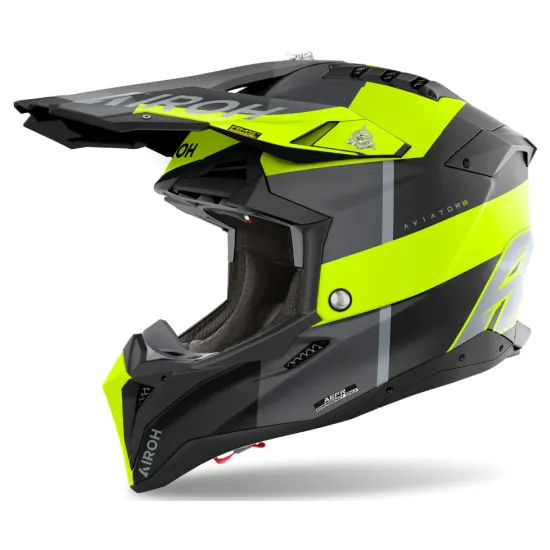 Каска AIROH AVIATOR 3 MONARCH YELLOW MATT – офроуд каска от HPC Carbon с AMS2 Plus