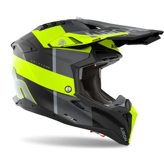 Каска AIROH AVIATOR 3 MONARCH YELLOW MATT – офроуд каска от HPC Carbon с AMS2 Plus