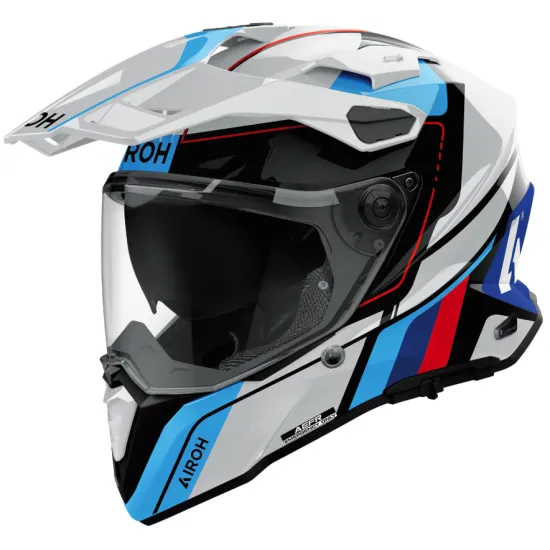 Каска Airoh Commander 2 Skip White/Red – adventure каска от композитен карбон с визьор и козирка
