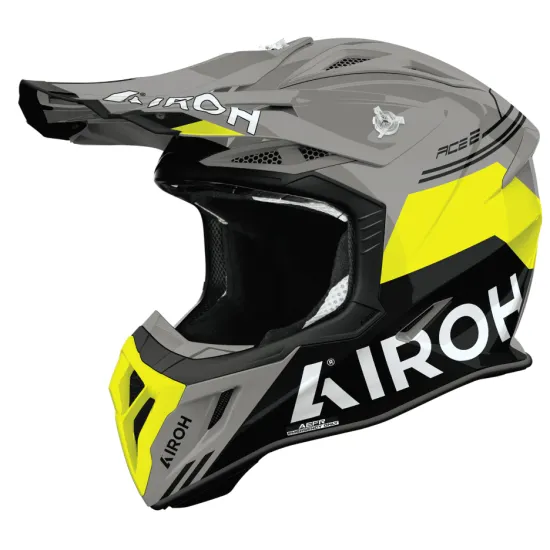 Мотокрос каска Airoh Aviator Ace 2 Fury Yellow Gloss – каска от Composite Carbon с ASN и AEFR
