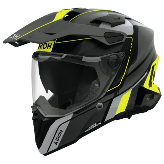 Каска Airoh Commander 2 Skip Yellow Matt – adventure каска от композитен карбон с визьор и козирка