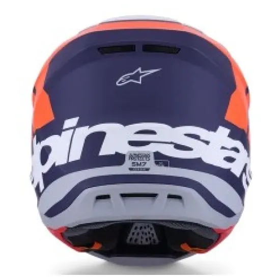 Мотокрос каска Alpinestars SM7 Core ORAN/BLUE – офроуд каска с оранжево-син дизайн и вентилация