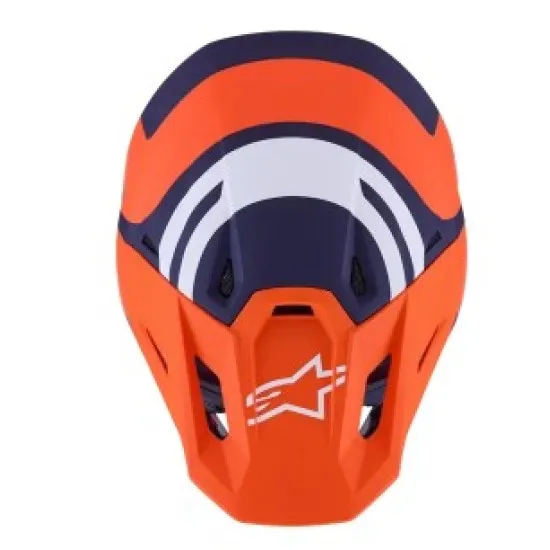 Мотокрос каска Alpinestars SM7 Core ORAN/BLUE – офроуд каска с оранжево-син дизайн и вентилация