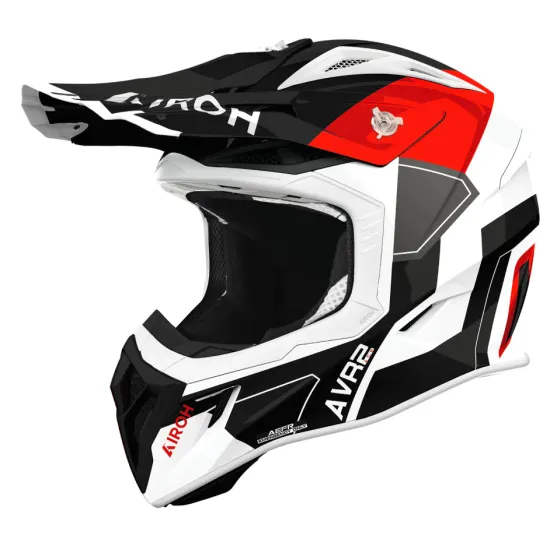 Мотокрос каска Airoh Aviator Ace 2 Shield Red Gloss – лека каска от Composite Carbon с ASN и AEFR системи