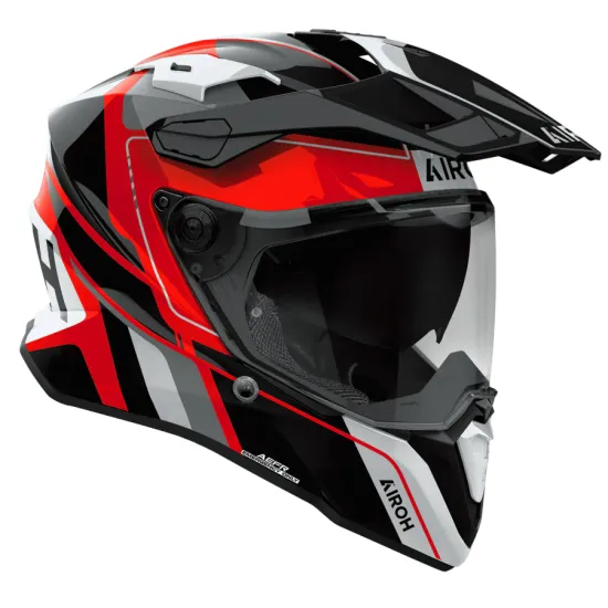 Каска Airoh Commander 2 Skip Red – adventure каска от композитен карбон с визьор и козирка