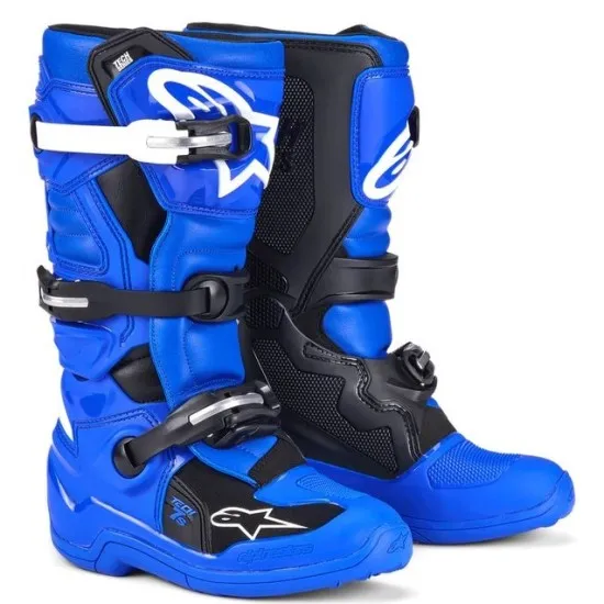 Детски мотокрос ботуши Alpinestars Tech 7S Blue/Black/White – защитни ботуши за млад ездач