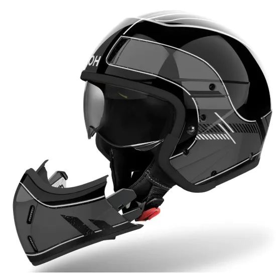 AIROH J110 Raster Dark Grey Gloss каска за скутер