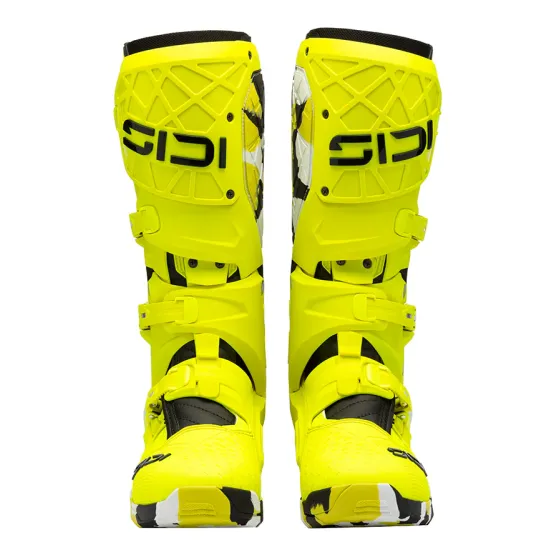 Мотокрос ботуши SIDI Crossair X RACR 222 Neon Yellow – защитни офроуд ботуши с екзоскелет и Materiis подметка