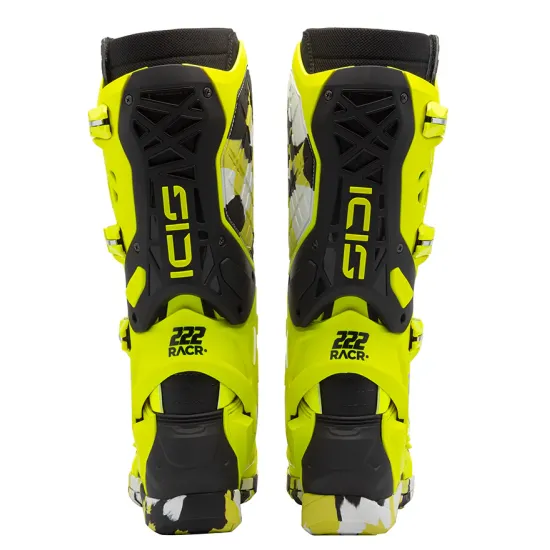 Мотокрос ботуши SIDI Crossair X RACR 222 Neon Yellow – защитни офроуд ботуши с екзоскелет и Materiis подметка