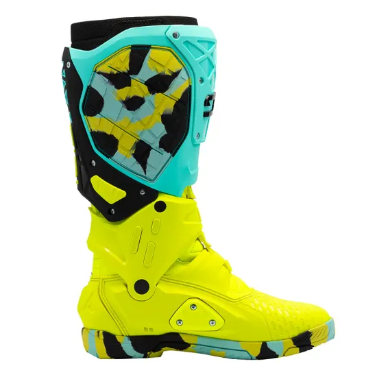 Мотокрос ботуши SIDI Crossair X Mint/Fluo Yellow – леки офроуд ботуши с екзоскелет и Materiis подметка