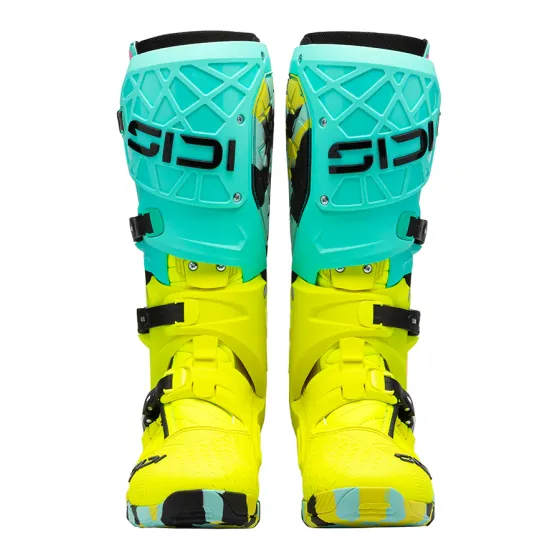 Мотокрос ботуши SIDI Crossair X Mint/Fluo Yellow – леки офроуд ботуши с екзоскелет и Materiis подметка