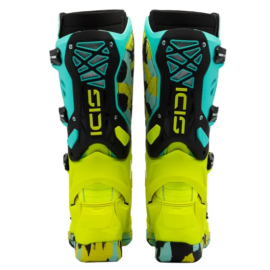 Мотокрос ботуши SIDI Crossair X Mint/Fluo Yellow – леки офроуд ботуши с екзоскелет и Materiis подметка