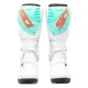 Мотокрос ботуши SIDI Crossfire 3 SRS White/Fluo Mint/Coral – с двоен шарнир и сменяема подметка