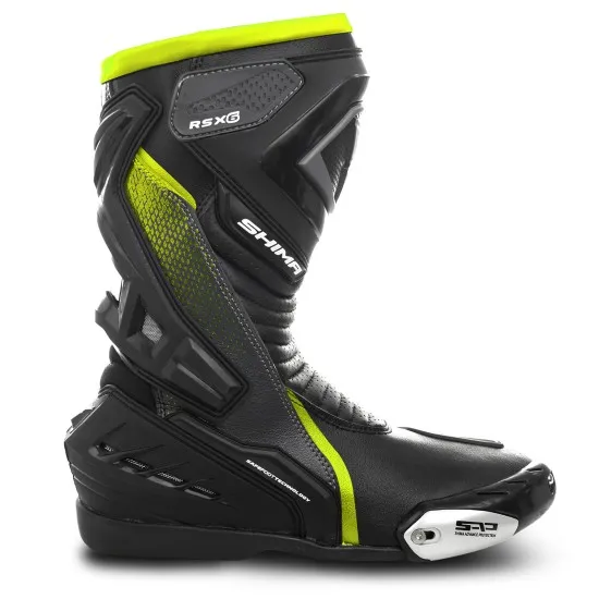 Спортни мотоциклетни ботуши SHIMA RSX-6 Fluo с метален слайдер и TPU защита