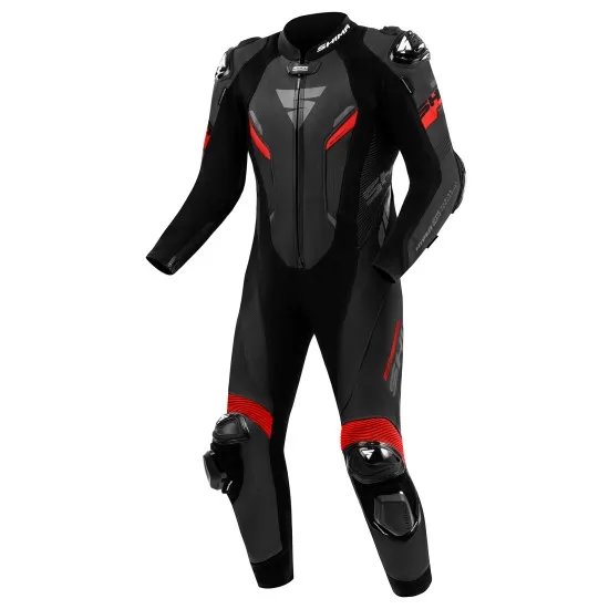 Кожен мото екип SHIMA HYPER-RS Black Red клас AAA за писта
