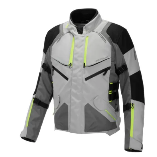 Мото яке ADRENALINE BERGEN PPE Grey Yellow – текстилно яке с CE защита и вентилация