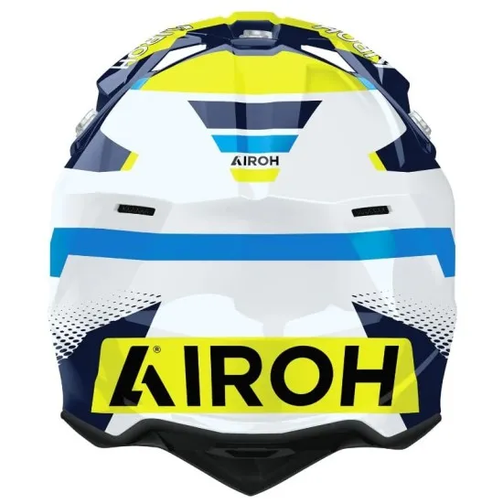 Мотокрос каска AIROH WRAAAP VISION Yellow/Blue Gloss – HRT черупка и гланцова графика