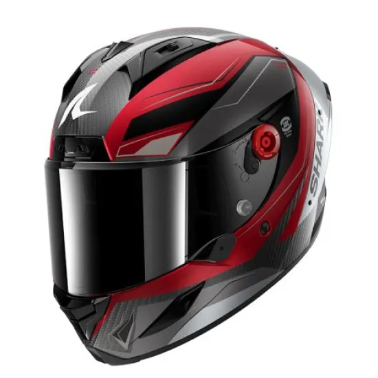 Каска Shark AERON Mekarium Black Red White с карбонова черупка и ECE 22.06