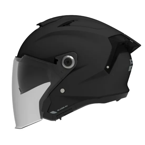 Каска за скутер AXXIS BLAZER SV SOLID BLACK GLOSS – градска каска с вградени слънчеви очила
