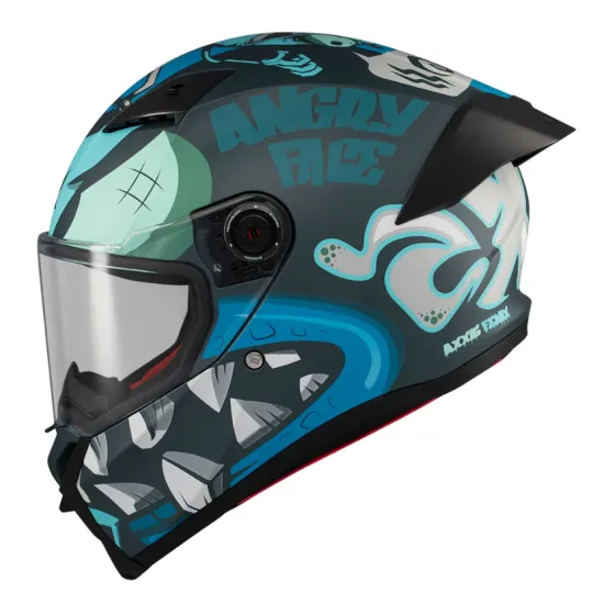 Каска AXXIS FENIX ANGRY FACE C7 MATT с HIRP черупка и ECE 22.06 сертификат
