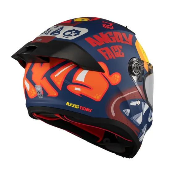 Каска AXXIS FENIX ANGRY FACE C5 MATT с HIRP черупка и ECE 22.06 сертификат