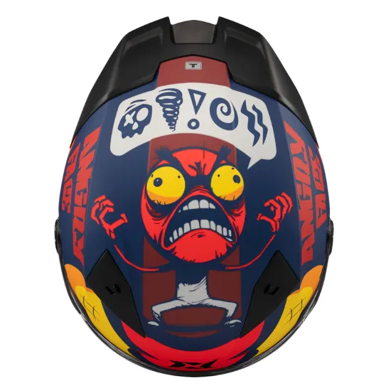Каска AXXIS FENIX ANGRY FACE C5 MATT с HIRP черупка и ECE 22.06 сертификат