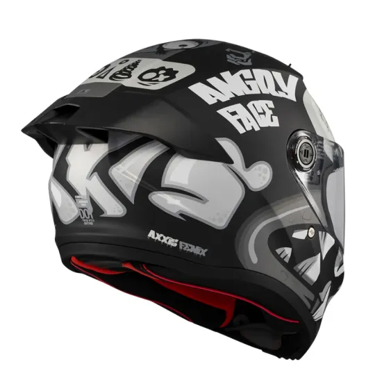 Каска AXXIS FENIX ANGRY FACE B2 MATT с HIRP черупка и ECE 22.06 сертификат