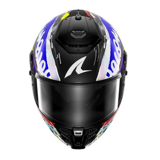 Каска SHARK SPARTAN RS CARBON STREETRUSH Black Blue Silver Yellow – карбонова спортна каска ECE 22-06